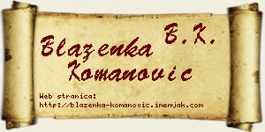 Blaženka Komanović vizit kartica